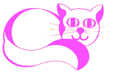 Cattery Logo, Pink curled cat
